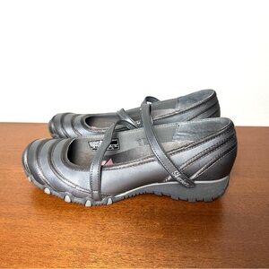 Skechers Mary Jane Ballet Biker Flats Gray Sz 8.5 Vintage